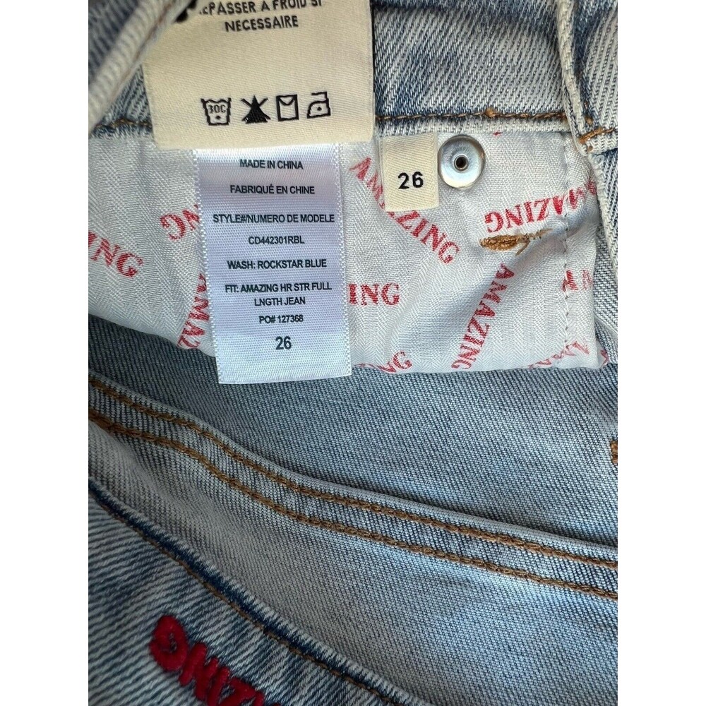 $395 Alice + Olivia AMAZING High Rise Straight Designer Jeans Rockstar Blue 26 - Picture 6 of 11